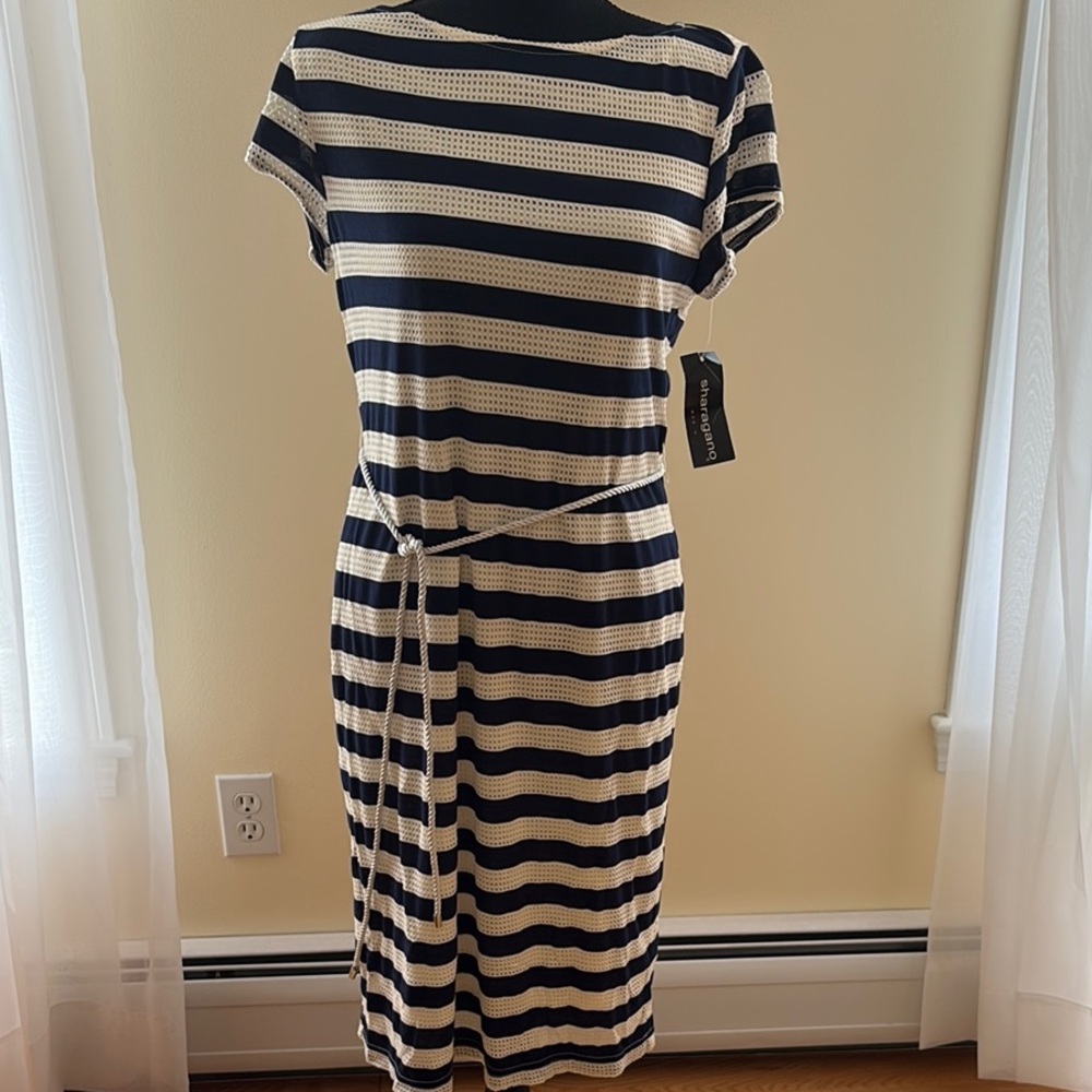 NWT Navy and White Striped Dress